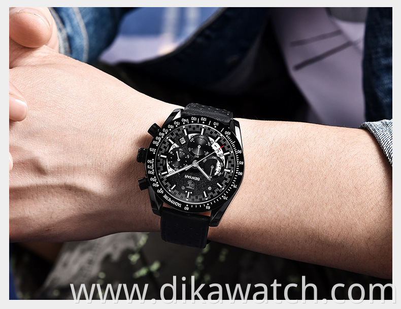 BENYAR Watch Luxury Brand Wristwatch Casual Fashion Men Quartz Watch Chronograph Luxury Military Leather Watch Relogio Masculino